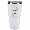 Top 10 🔔 Lincoln Outfitters "Faith Over Fear" 30 oz. Religious Tumbler, White - 89-643-0204 - Tumblers 👍