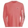 Best Pirce ✔️ Lincoln Outfitters Ladie's Long Sleeve Logo 🤩 Shirt, Spiced Coral Dark Heather - LO-LLS708-SCDH - Long Sleeve Shirts 🧨 Women's ❤️