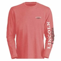 Best Pirce ✔️ Lincoln Outfitters Ladie's Long Sleeve Logo 🤩 Shirt, Spiced Coral Dark Heather - LO-LLS708-SCDH - Long Sleeve Shirts 🧨 Women's ❤️