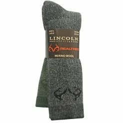 Best Pirce ⌛ Lincoln Outfitters Men's Merino Wool Blend Boot Sock 2 Pack Black Large - RT/L2/822-BLK/GRN - 🤩 Socks 😍