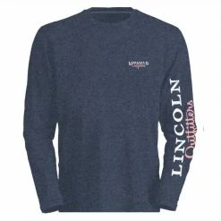 Coupon ✨ Lincoln Outfitters Ladie's Long Sleeve Logo 💯 Shirt, Vintage Indigo Black Heather - LO-LLS708-VIBH - Long Sleeve Shirts Women's ⭐