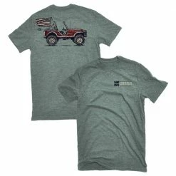 Top 10 👍 Lincoln Outfitters Men's Short Sleeve Drawn Jeep T-Shirt Aquifer Heather - LO-145 - T-Shirts 💯