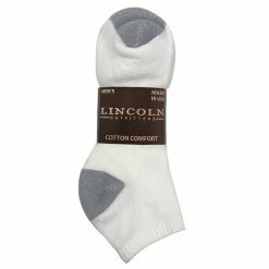 Wholesale 🎁 Lincoln Outfitters Men's Cotton No-Show Sock 3 Pack Large White - L3-950-W-L - Socks 🛒