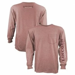 Coupon 🎉 Lincoln Outfitters Men's Heavyweight Long Sleeve Pocket Graphic Tee Brick Dust - LOLSPK-01-BD - Long Sleeve 🤩 Shirts ⭐