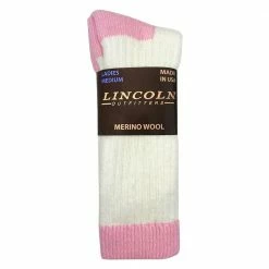 New 🧨 Lincoln Outfitters Women's Merino Wool Blend Boot Sock White Medium - L872-WH/PK - Socks 😍