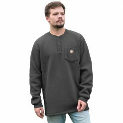 Best reviews of 🛒 Lincoln Outfitters Men's Sherpa Henley Gray - LOKL-E0378-GUNHTR - Long Sleeve Shirts ⌛
