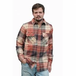 New ⭐ Lincoln Outfitters Men's Big and Tall Brawny Flannel Rust Plaid LOFB-A0418BT - Long Sleeve Shirts 😀
