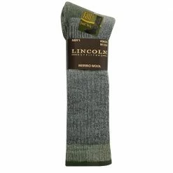 New 👍 Lincoln Outfitters Men's Tall Merino Wool Boot Sock Charcoal - L72313-CH/GRN - ❤️ Socks ❤️