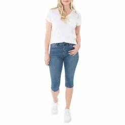 Budget ⌛ Lincoln Outfitters Women's Denim Pedal Pusher with No-Gap Waistband - SU6952MW - Capris 😉