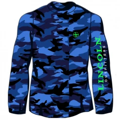 Budget 👏 LO Youth Boy's LO Circle Long Sleeve T-Shirt Blue Camo - LOYCMM-03 - T-Shirts 🎁