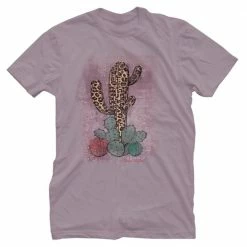 Best Sale 🧨 Lincoln Outfitters Ladies Leopard Cactus Short Sleeve T-Shirt - LO-L213 - T-Shirts 🔔