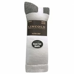 Best deal 🔥 Lincoln Outfitters Men's Ultra-Dri Steel Toe Work Sock 2 Pack White - L2/837-W - 🥰 Socks ⭐