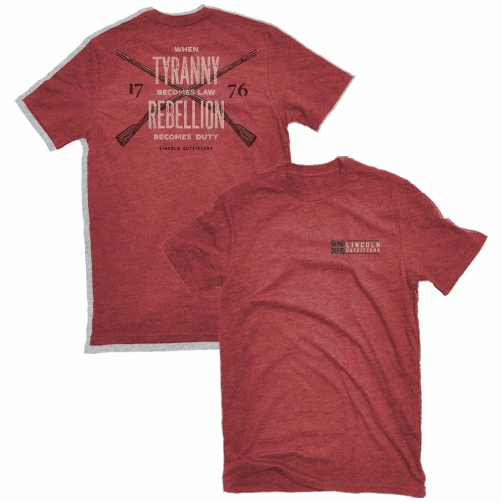 Discount 😍 Lincoln Outfitters Men's Short Sleeve Tyranny Rebellion T-Shirt Brick Red Heather - LO-137 - T-Shirts 🌟 1 Discount 😍 Lincoln Outfitters Men's Short Sleeve Tyranny Rebellion T-Shirt Brick Red Heather - LO-137 - T-Shirts 🌟