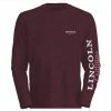 Deals ❤️ Lincoln Outfitters Ladie's Long Sleeve Logo Shirt, Windsor Wine Black Heather - LO-LLS708-WWBH - Long Sleeve Shirts Women's 😀