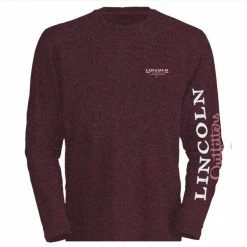 Deals ❤️ Lincoln Outfitters Ladie's Long Sleeve Logo Shirt, Windsor Wine Black Heather - LO-LLS708-WWBH - Long Sleeve Shirts Women's 😀
