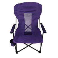 Promo ⌛ Lincoln Outfitters Hard Arm Folding Chair Purple 87-839-0204 - Camp Furniture ⌛