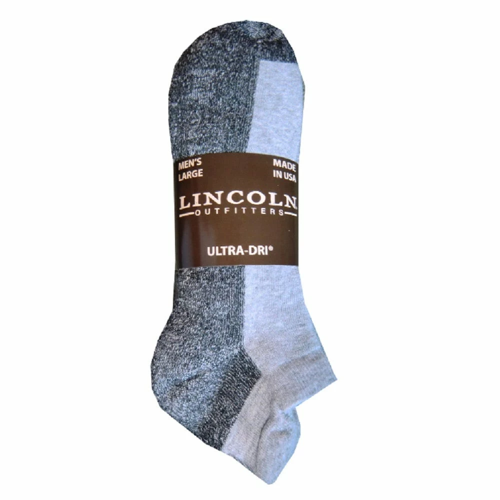 Wholesale 👍 Lincoln Outfitters Men's No Show Pull Tab Sock 3 Pack Grey - L3/72542-G-L - 👏 Socks ✔️