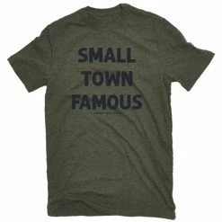 Top 10 😉 Lincoln Outfitters Men's Short Sleeve Small Town Famous T-Shirt Deep Lichen Black Heather - LO-146 - T-Shirts ✨