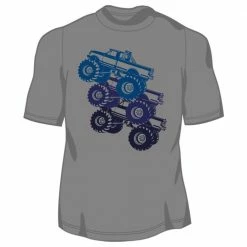 Cheapest 🌟 Lincoln Outfitters Youth Boy's Moisture Management Monster Trucks Short Sleeve T-Shirt - LOYMMSS-01 - T-Shirts ⌛