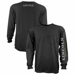 Discount ⭐ Lincoln Outfitters Men's Heavyweight Long Sleeve Pocket Graphic Tee Black - LOLSPK-01R - Long Sleeve 🧨 Shirts ⭐