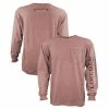 Budget 🎁 Lincoln Outfitters Men's Heavyweight Long Sleeve Pocket Graphic Tee Brick Dust Light Heather - LOLSPK-01-BDLH - Long Sleeve 🥰 Shirts ✔️