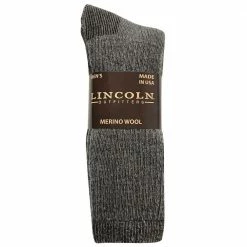 Budget 🌟 Lincoln Outfitters Men's Merino Wool Blend Sock 2 Pack Charcoal - L2/8791-CHAR - Socks ✨