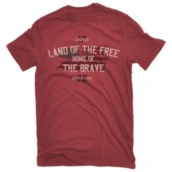 Brand new ⭐ Lincoln Outfitters Men's Short Sleeve Land of the Free T-Shirt Brick Red - LO-151 - T-Shirts 😍