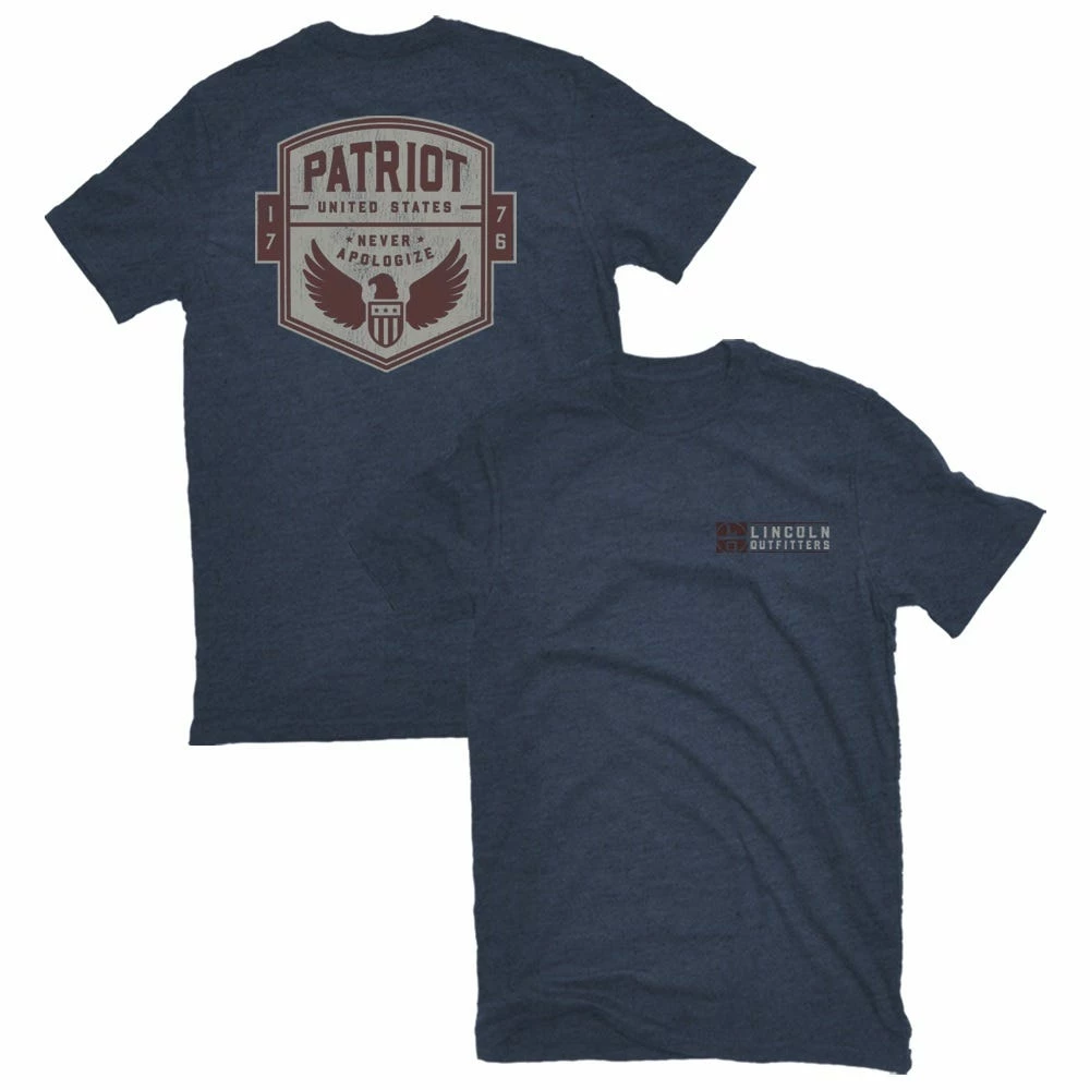 Best reviews of ⌛ Lincoln Outfitters Men's Short Sleeve Patriot Shield T-Shirt Vintage Indigo Black Heather - LO-133-VIBH - T-Shirts ❤️