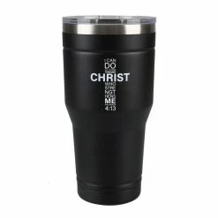 Hot Sale 😍 Lincoln Outfitters "All Things Through Christ" 30 oz. Religious Tumbler, Black - 89-633-0204 - Tumblers 🤩