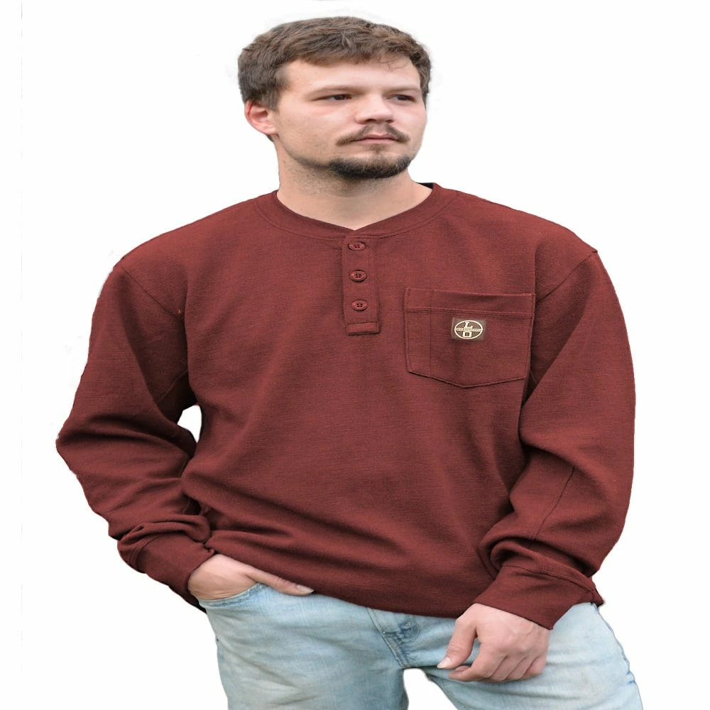 Hot Sale ✨ Lincoln Outfitters Men's Long Sleeve Bedford Henley Red - BRK-E0379 - Long Sleeve Shirts 👍 1 Hot Sale ✨ Lincoln Outfitters Men's Long Sleeve Bedford Henley Red - BRK-E0379 - Long Sleeve Shirts 👍