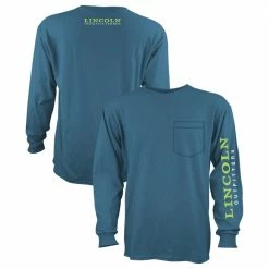 Brand new 🛒 Lincoln Outfitters Men's Heavyweight Long Sleeve Pocket Graphic Tee Bluesteel - LOLSPK-01-BS - Long Sleeve 🔔 Shirts ✔️