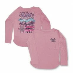 Brand new 🔥 Lincoln Outfitters Girls' Ferris Wheels And Funnel Cakes Long Sleeve T-Shirt Loyls-04 - 🛒 Shirts ⌛