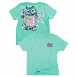Deals ❤️ Lincoln Outfitters Youth Girl's Don't Give A Hoot Short Sleeve T-Shirt - LOY-28 - T-Shirts ⌛