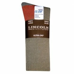 Brand new ✨ Lincoln Outfitters Men's Mid-Weight Crew Sock 2 Pack Taupe - L2/72466-T-L - ⌛ Socks 🎁