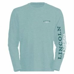Best Sale 😀 Lincoln Outfitters Ladie's Long Sleeve Logo Shirt, Aquifer Light Heather - LO-LLS708-ALB - Long Sleeve Shirts 🔔 Women's ⌛