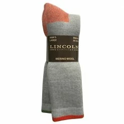 Best deal 🛒 Lincoln Outfitters Men's Merino Wool Blend Work Sock 2 Pack Green - L2/699-ORG/GRN - Socks 👍