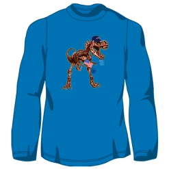 Brand new 🌟 LO Youth Boy's USA T-Rex Long Sleeve T-Shirt French Blue - LOYMM-06 - T-Shirts ⌛