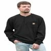 Flash Sale ✔️ Lincoln Outfitters Men's Long Sleeve Bedford Henley Black - BLK-E0379 - Long Sleeve Shirts 🥰
