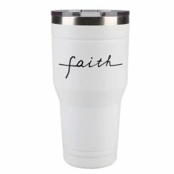 Cheap 🥰 Lincoln Outfitters "Faith" 30 oz. Religious Tumbler, White - 89-644-0204 - Tumblers ❤️