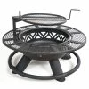 Deals 😀 Lincoln Outfitters Steel Fire Pit with BBQ Grate - 90-165-0204 - Fire Pits & Heaters 😍