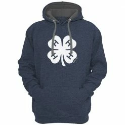 Discount 🥰 Lincoln Outfitters 4-H Filled Clover Men's Long Sleeve Fleece Hoodie - 4HH-03-DHR - Hooded Sweatshirts ❤️