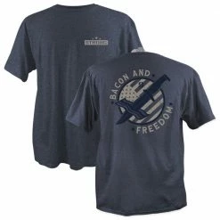 Discount ❤️ Lincoln Outfitters Strong Men's Bacon and Freedom Short Sleeve T-Shirt - SG-91 - T-Shirts 👏