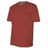 Best Sale ✨ Lincoln Outfitters Men's Heavyweight Relaxed Fit Short Sleeve Pocket Tee Brick Red - LOPK-01R-BRKRD - Pocket T-Shirt ❤️