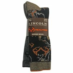 Flash Sale 🔔 Lincoln Outfitters Men's Camo Merino Wool Blend Sock 2 Pack Camo Black - RT/L2/772-822-CBL - Socks 💯