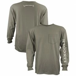 Best Sale ❤️ Lincoln Outfitters Men's Heavyweight Long Sleeve Pocket Graphic Tee Vetiver - LOLSPK-01-V - Long Sleeve 🔥 Shirts ✔️