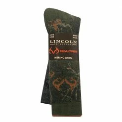 Discount ✨ Lincoln Outfitters Men's Camo Merino Wool Blend Sock 2 Pack Camo Green Large - RT/L2/772-822C-CGR - Socks 😉