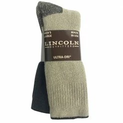 Buy ⌛ Lincoln Outfitters Men's Heavy Crew Sock 2 Pack Khaki - L2/72443-K - 🤩 Socks 😀