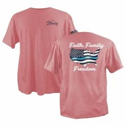 Budget ✔️ Lincoln Outfitters Strong Ladies Faith Family Blue Short Sleeve T-Shirt - SGL-37 - T-Shirts 🧨