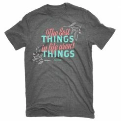 Promo 🎁 Lincoln Outfitters Ladies Best Things Aren't Things Short Sleeve T-Shirt - LO-L192 - T-Shirts 🎁