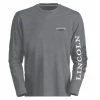 Deals 🤩 Lincoln Outfitters Ladie's Long Sleeve Logo Shirt, Graphite Heather - LO-LLS708-GH - Long Sleeve Shirts Women's 👏